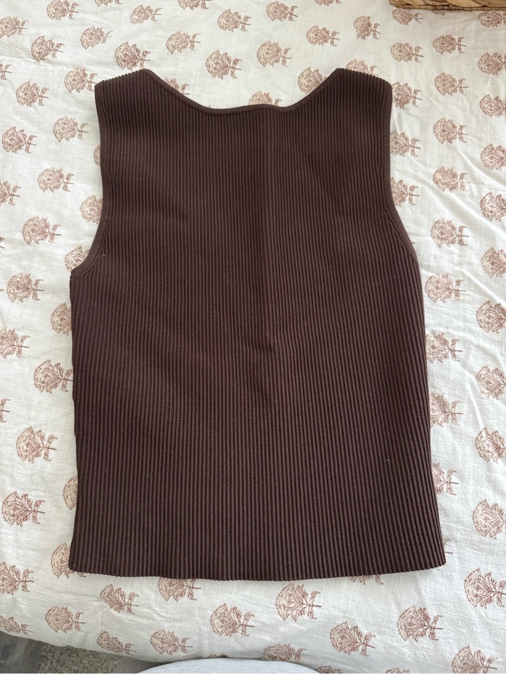 Women’s Babaton Sculpt Knit Medium Ribbed Sleeveless Tank Top - Brown